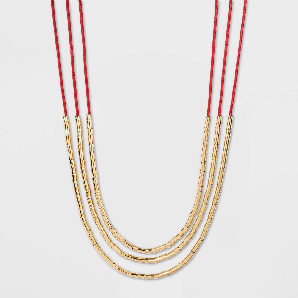 A New Day Bead Multilayered Cord Necklac 6$